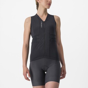 Castelli ANIMA 4 SLEEVELESS Naisten Pelipaita Mustat Valkoinen | ZEAY-71682