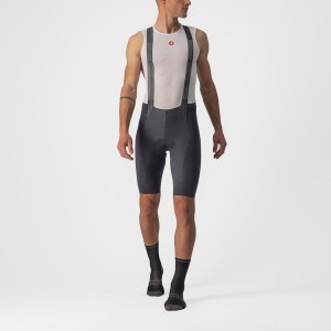 Castelli FREE AERO RC Miesten Bib Shortsit Tummanharmaat | OXWL-26307