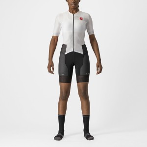 Castelli FREE SANREMO 2 W SHORT SLEEVE Naisten Puvut Valkoinen Mustat | HNYZ-79280