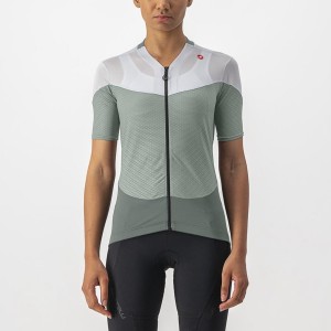 Castelli GRADIENT COLOR BLOCK Naisten Pelipaita Vihreä Valkoinen | YBPO-41269