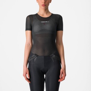 Castelli PRO MESH W SHORT SLEEVE Naisten Base Layer Mustat | KHBL-57891