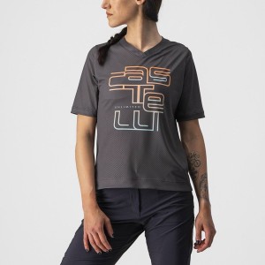 Castelli TRAIL TECH W TEE Naisten Pelipaita Tummanharmaat | JIWQ-39524