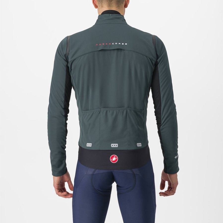 Castelli ALPHA DOPPIO ROS Miesten Takit Vihreä Mustat | AUQD-69285