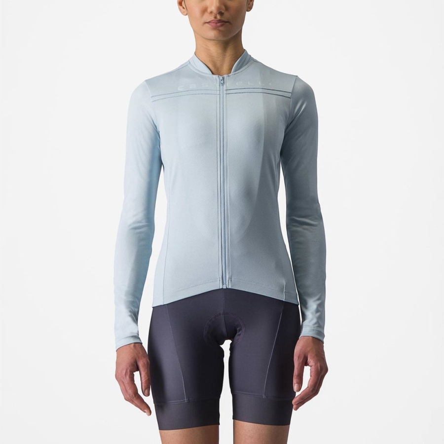 Castelli ANIMA 4 LONG SLEEVE Naisten Pelipaita Sininen | QKXY-39748