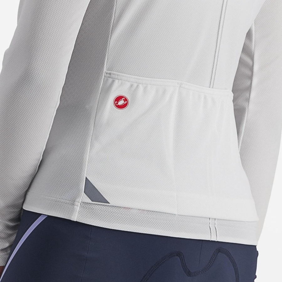 Castelli ANIMA 4 LONG SLEEVE Naisten Pelipaita Valkoinen | OKHD-54678