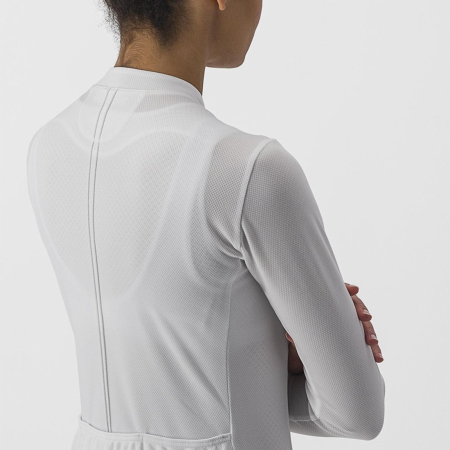 Castelli ANIMA 4 LONG SLEEVE Naisten Pelipaita Valkoinen | OKHD-54678