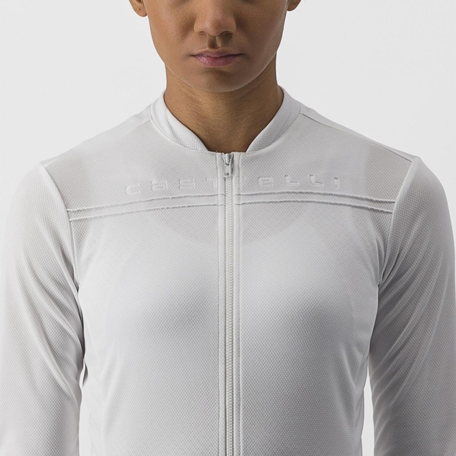 Castelli ANIMA 4 LONG SLEEVE Naisten Pelipaita Valkoinen | OKHD-54678