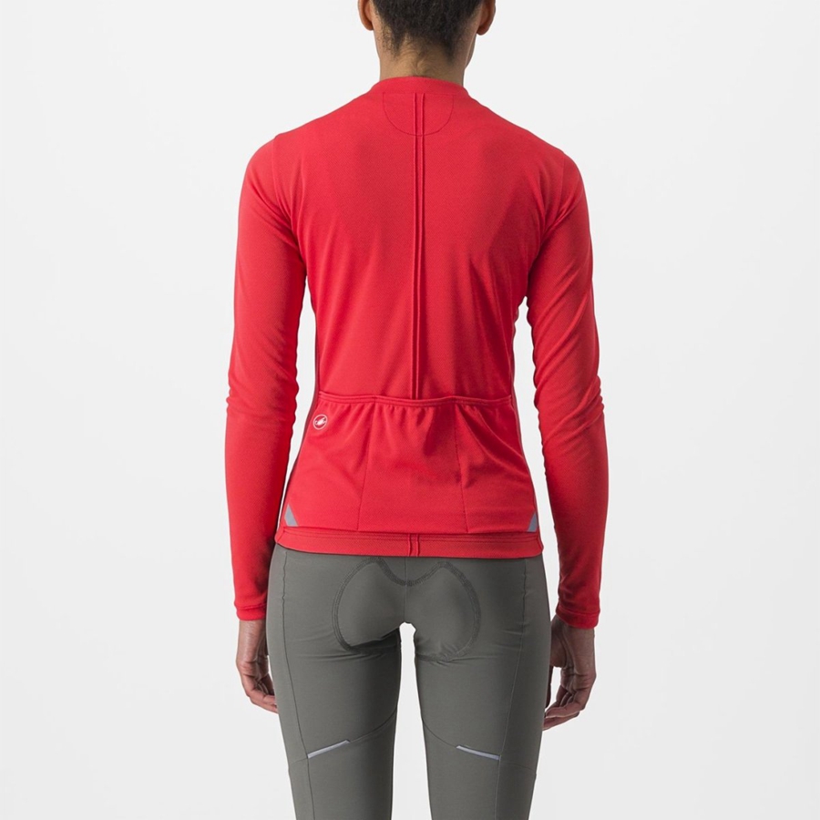 Castelli ANIMA 4 LONG SLEEVE Naisten Pelipaita Punainen | RVDB-37510