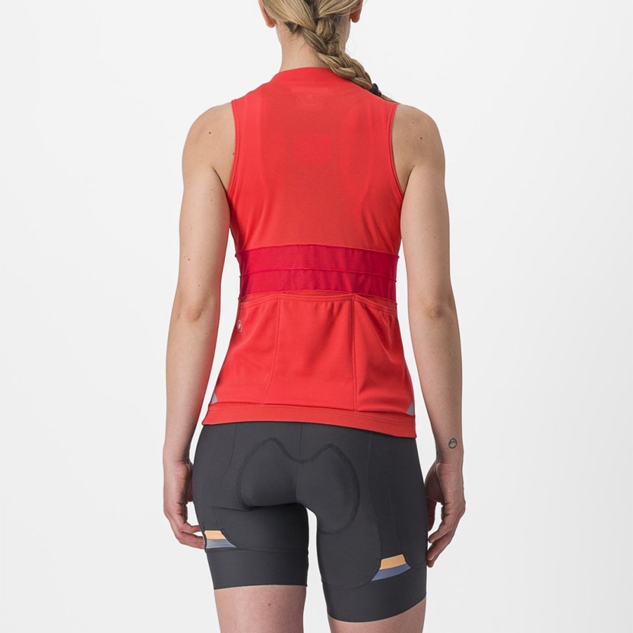 Castelli ANIMA 4 SLEEVELESS Naisten Pelipaita Oranssi | WPSJ-17396