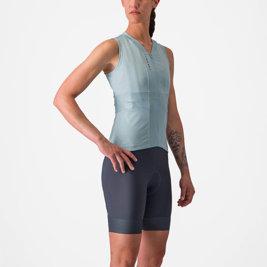 Castelli ANIMA 4 SLEEVELESS Naisten Pelipaita Sininen Tummanharmaat Sininen | KOJQ-62731