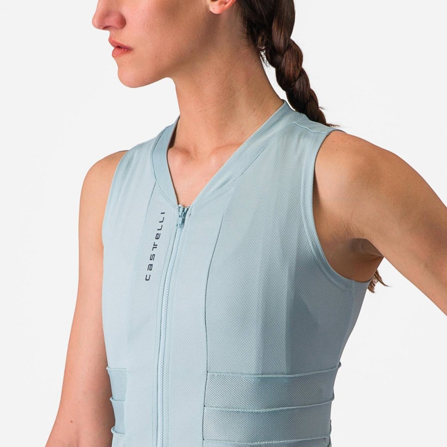 Castelli ANIMA 4 SLEEVELESS Naisten Pelipaita Sininen Tummanharmaat Sininen | KOJQ-62731