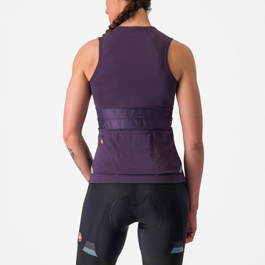 Castelli ANIMA 4 SLEEVELESS Naisten Pelipaita Violetit Valkoinen | VUHY-38642