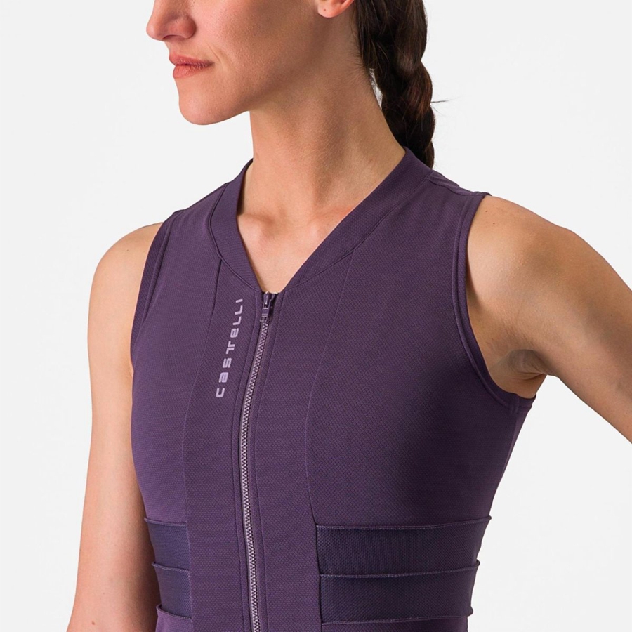 Castelli ANIMA 4 SLEEVELESS Naisten Pelipaita Violetit Valkoinen | VUHY-38642