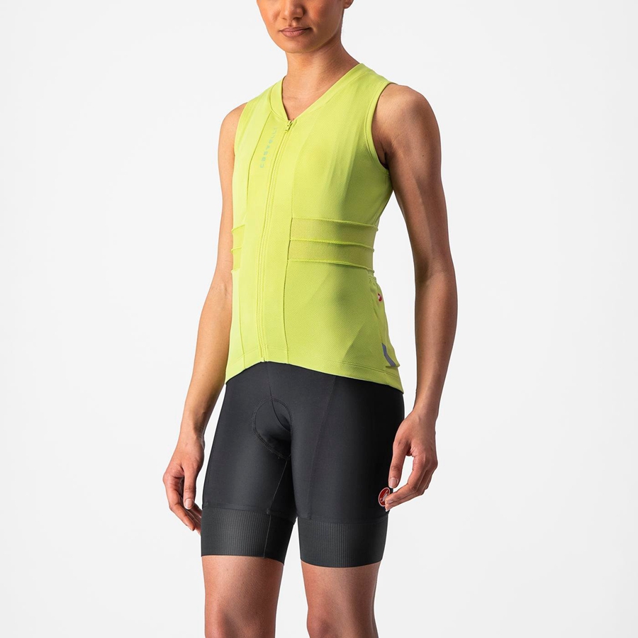 Castelli ANIMA 4 SLEEVELESS Naisten Pelipaita Vaaleanvihreä | VZAL-09765