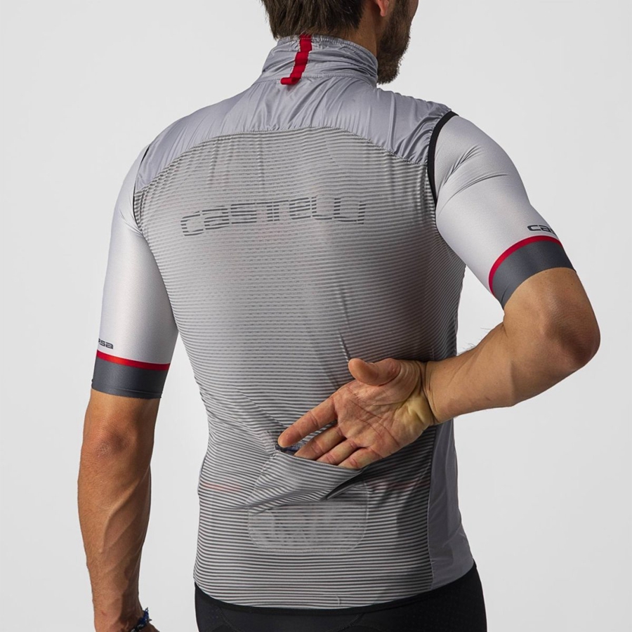 Castelli ARIA Miesten Liivi Hopea Harmaat | TDKM-28194