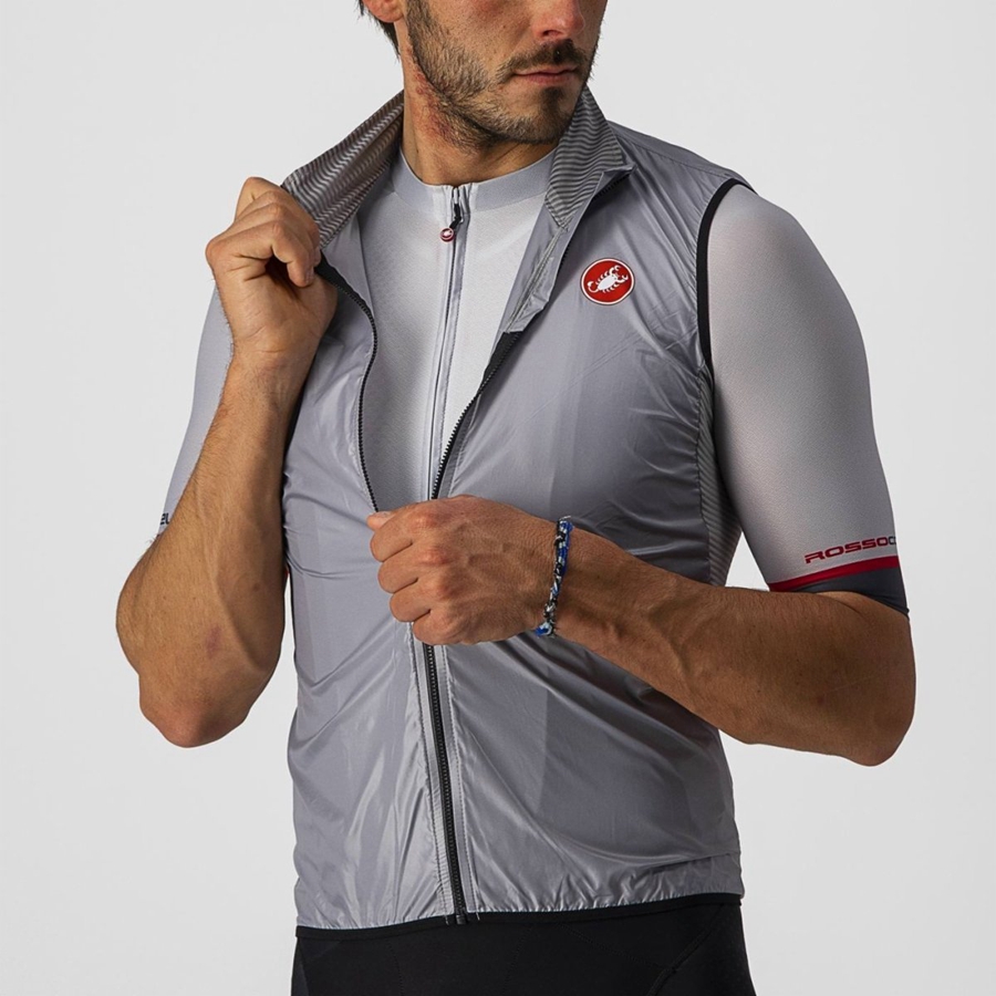 Castelli ARIA Miesten Liivi Hopea Harmaat | TDKM-28194