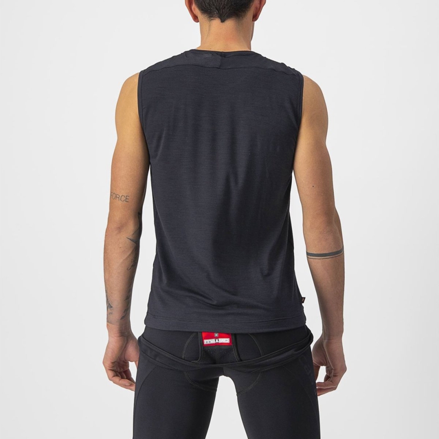 Castelli BANDITO WOOL SLEEVELESS Miesten Base Layer Mustat | LMTF-43560