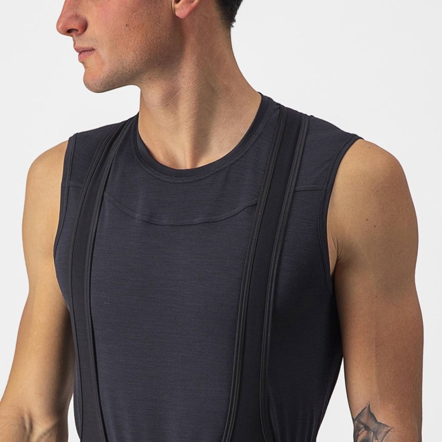 Castelli BANDITO WOOL SLEEVELESS Miesten Base Layer Mustat | LMTF-43560