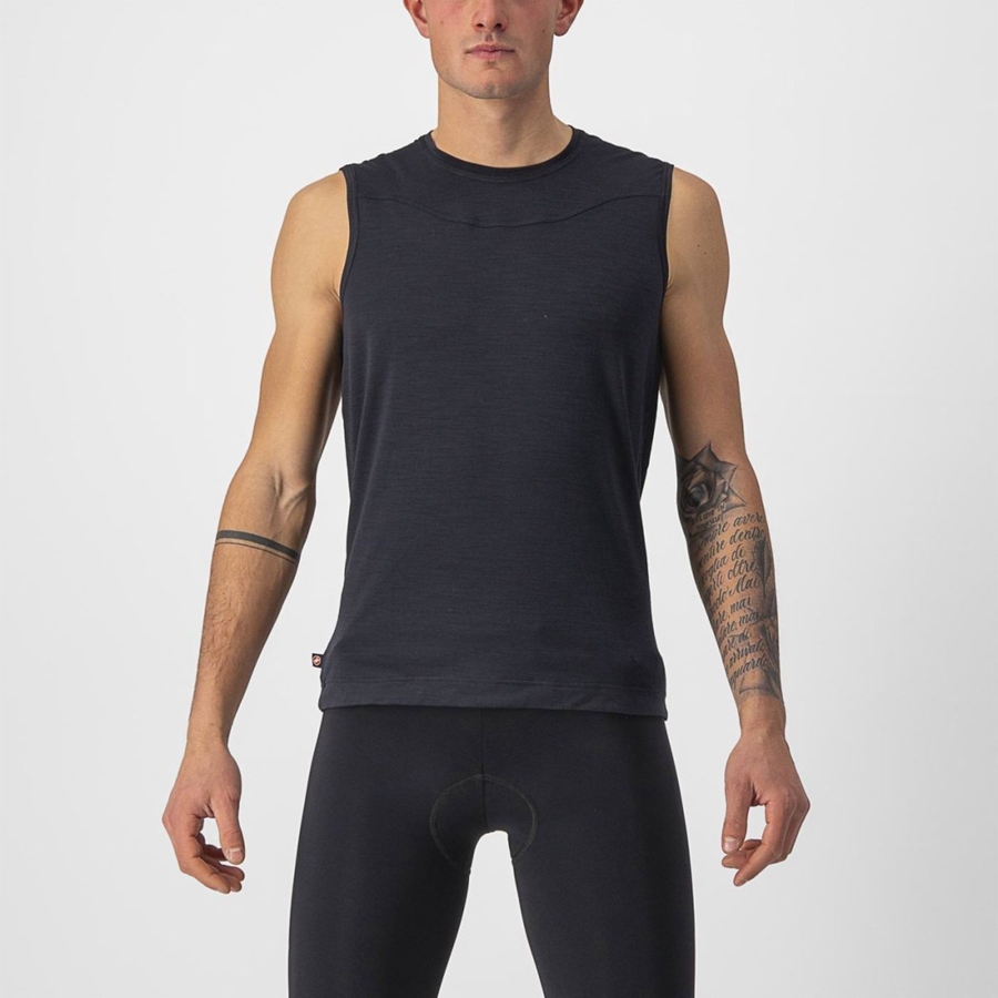 Castelli BANDITO WOOL SLEEVELESS Miesten Base Layer Mustat | LMTF-43560