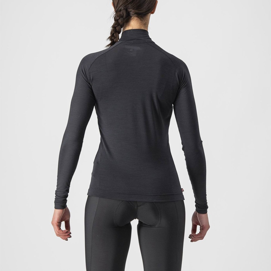 Castelli BANDITO WOOL W LS Naisten Base Layer Mustat | RAXT-18735