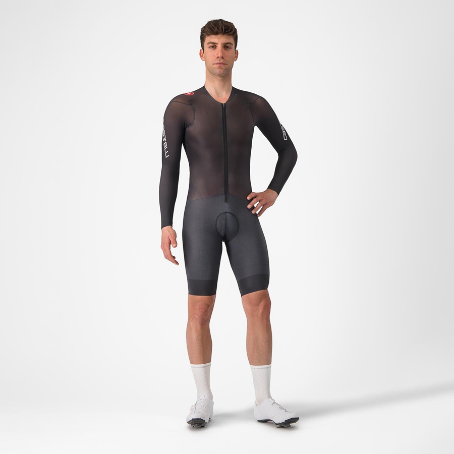 Castelli BODY PAINT 4.X Miesten Speedsuit Mustat | WMYG-85420