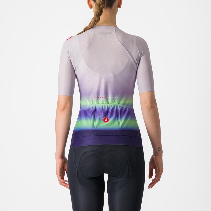 Castelli CLIMBER'S 4.0 W Naisten Pelipaita Violetit Valkoinen Vihreä Tummanvioletit | KJGT-83910