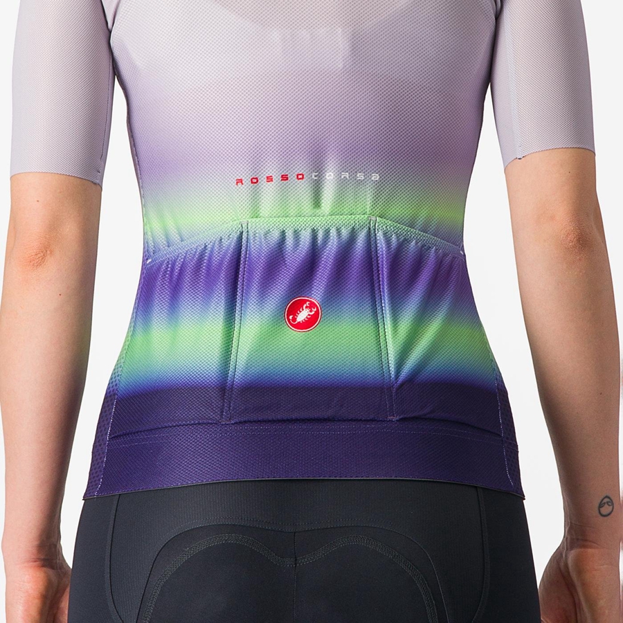 Castelli CLIMBER'S 4.0 W Naisten Pelipaita Violetit Valkoinen Vihreä Tummanvioletit | KJGT-83910