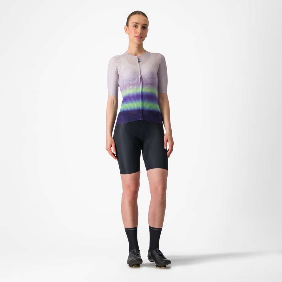 Castelli CLIMBER'S 4.0 W Naisten Pelipaita Violetit Valkoinen Vihreä Tummanvioletit | KJGT-83910