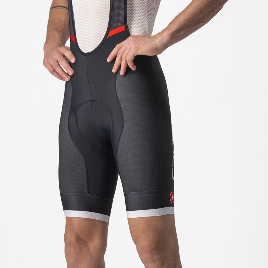 Castelli COMPETIZIONE KIT Miesten Bib Shortsit Mustat Hopea Harmaat | BCPW-68730