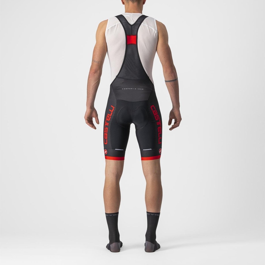 Castelli COMPETIZIONE KIT Miesten Bib Shortsit Mustat Punainen | LRVN-01793