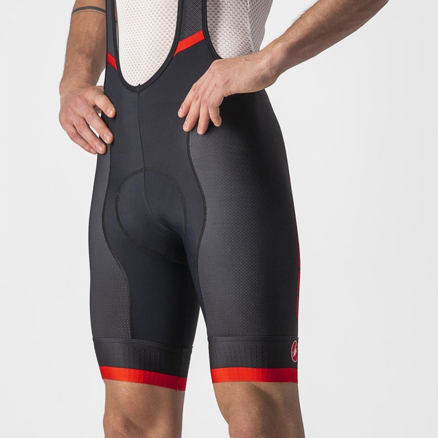 Castelli COMPETIZIONE KIT Miesten Bib Shortsit Mustat Punainen | LRVN-01793