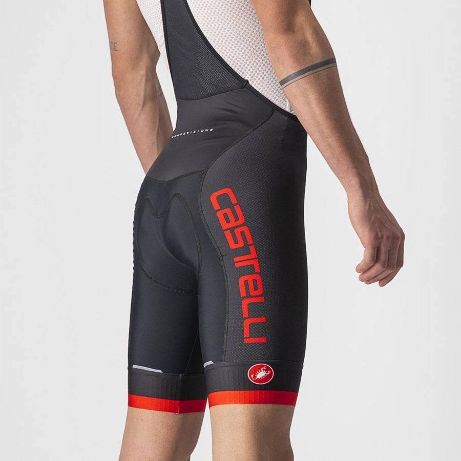 Castelli COMPETIZIONE KIT Miesten Bib Shortsit Mustat Punainen | LRVN-01793