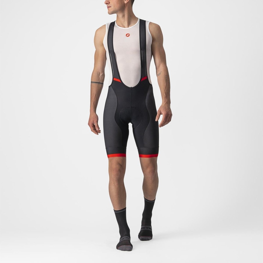 Castelli COMPETIZIONE KIT Miesten Bib Shortsit Mustat Punainen | LRVN-01793