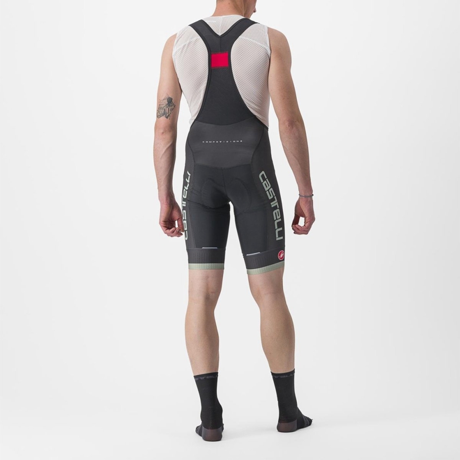 Castelli COMPETIZIONE KIT Miesten Bib Shortsit Mustat Vihreä | OGVB-28037