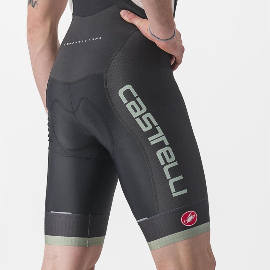 Castelli COMPETIZIONE KIT Miesten Bib Shortsit Mustat Vihreä | OGVB-28037