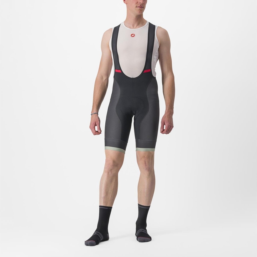 Castelli COMPETIZIONE KIT Miesten Bib Shortsit Mustat Vihreä | OGVB-28037