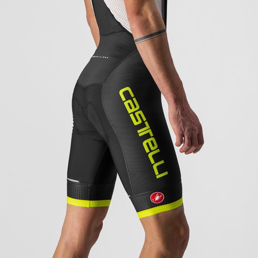 Castelli COMPETIZIONE KIT Miesten Bib Shortsit Mustat Vaaleanvihreä | DBFY-95810