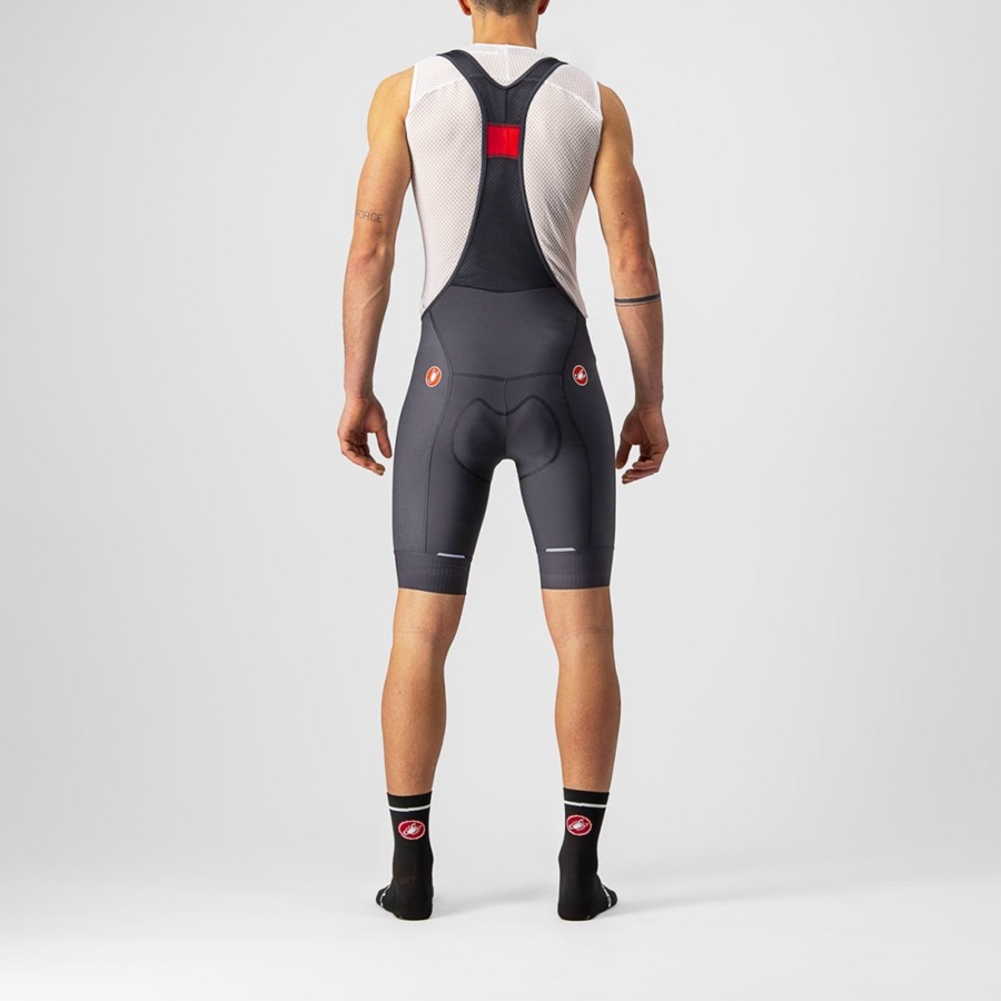 Castelli COMPETIZIONE Miesten Bib Shortsit Tummanharmaat | WGSN-53481