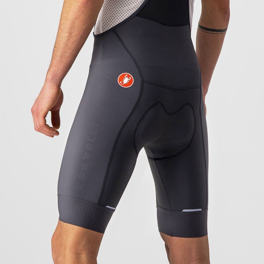 Castelli COMPETIZIONE Miesten Bib Shortsit Tummanharmaat | WGSN-53481