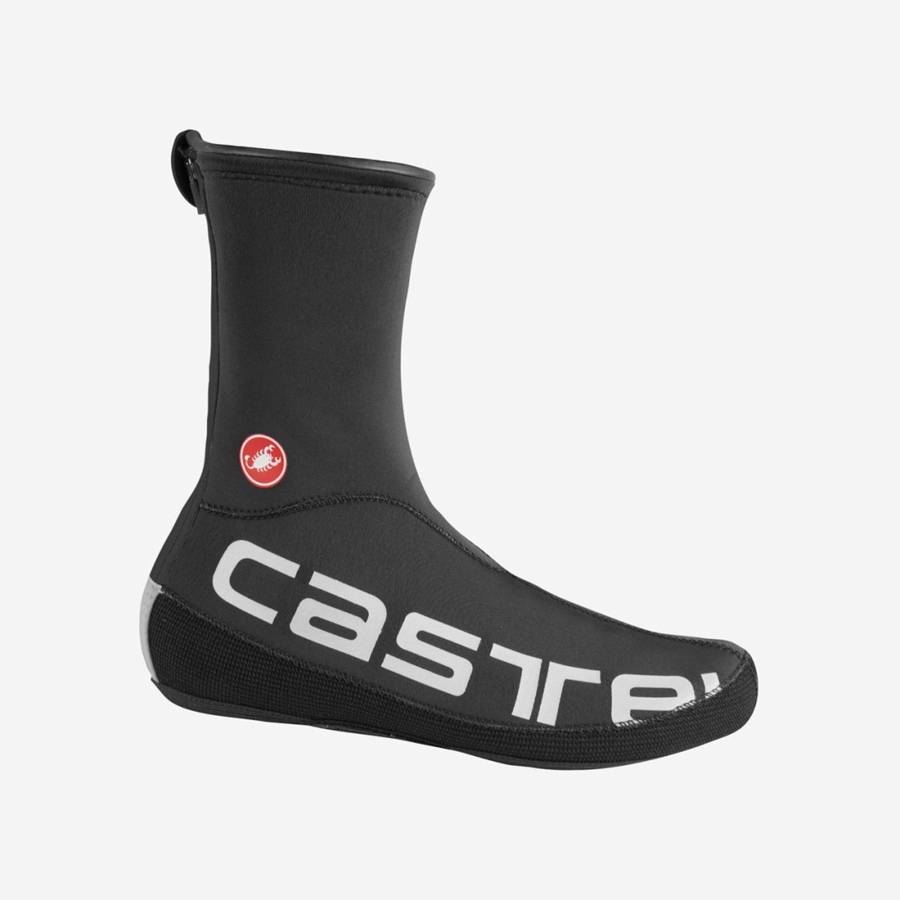 Castelli DILUVIO UL Miesten Kengänsuojat Mustat Hopea | CZWX-05914