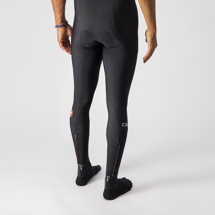 Castelli ENTRATA Miesten Leggings Mustat | KOTE-83294