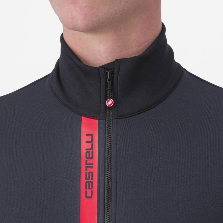 Castelli ENTRATA THERMAL Miesten Pelipaita Mustat Punainen | YUGK-90512