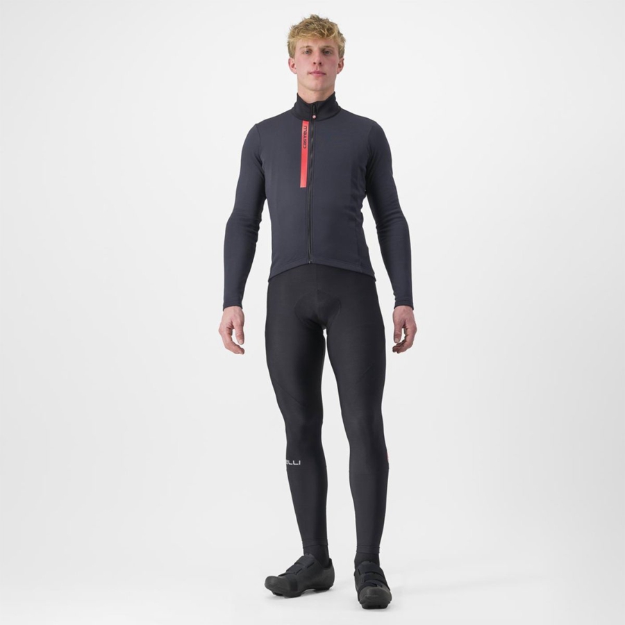 Castelli ENTRATA THERMAL Miesten Pelipaita Mustat Punainen | YUGK-90512