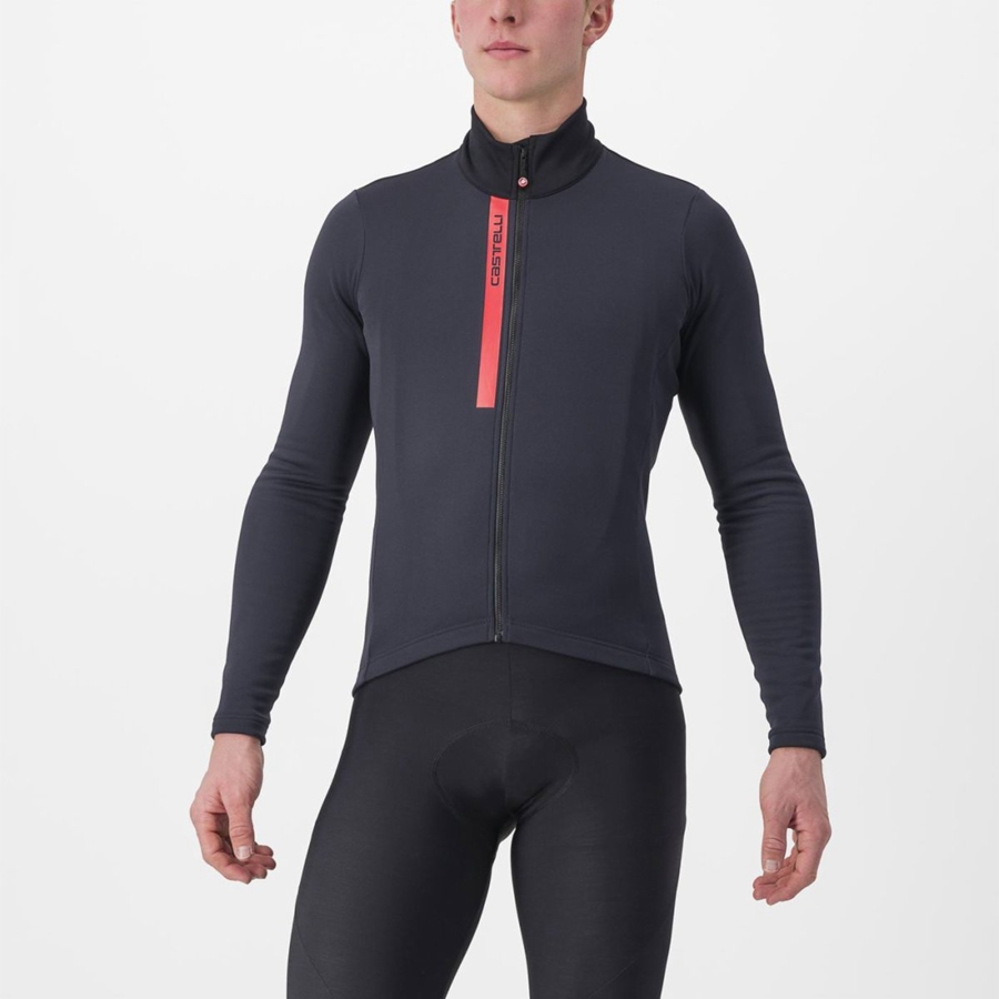 Castelli ENTRATA THERMAL Miesten Pelipaita Mustat Punainen | YUGK-90512