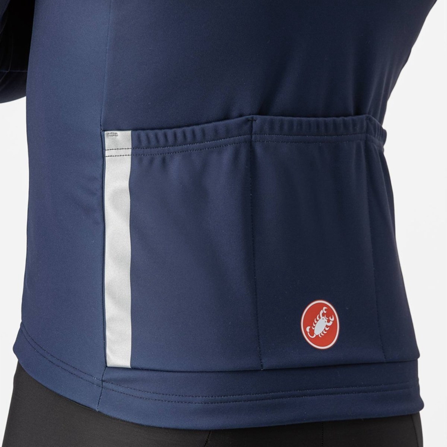 Castelli ENTRATA THERMAL Miesten Pelipaita Sininen Hopea Harmaat | DVGF-64507