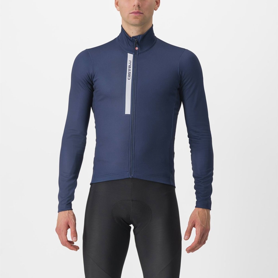 Castelli ENTRATA THERMAL Miesten Pelipaita Sininen Hopea Harmaat | DVGF-64507