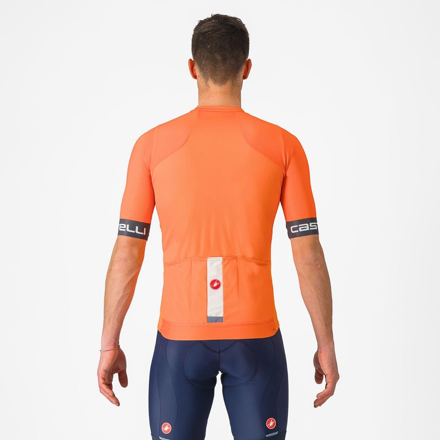 Castelli ENTRATA VI Miesten Pelipaita Oranssi Tummanharmaat | MJFV-72645