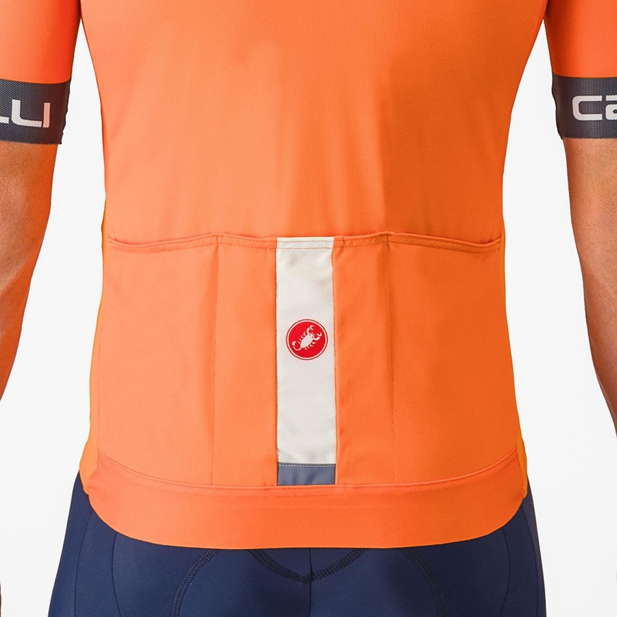 Castelli ENTRATA VI Miesten Pelipaita Oranssi Tummanharmaat | MJFV-72645