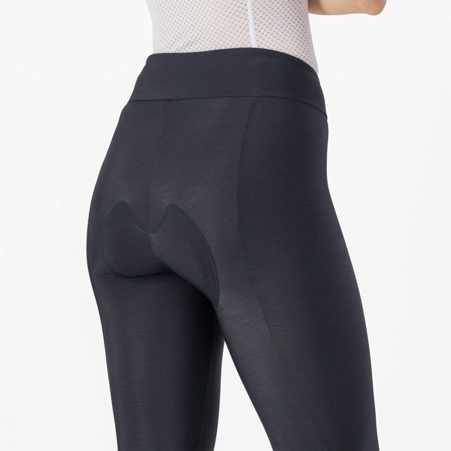 Castelli ENTRATA W Naisten Leggings Mustat | MVFK-79580