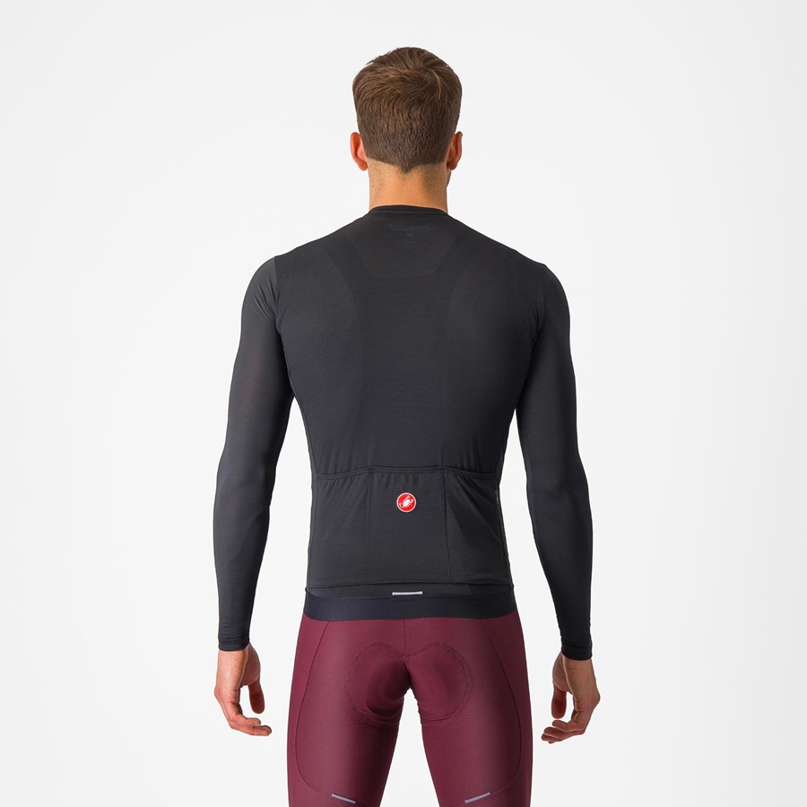 Castelli ESPRESSO LS Miesten Pelipaita Mustat Tummanharmaat | WRMA-04952